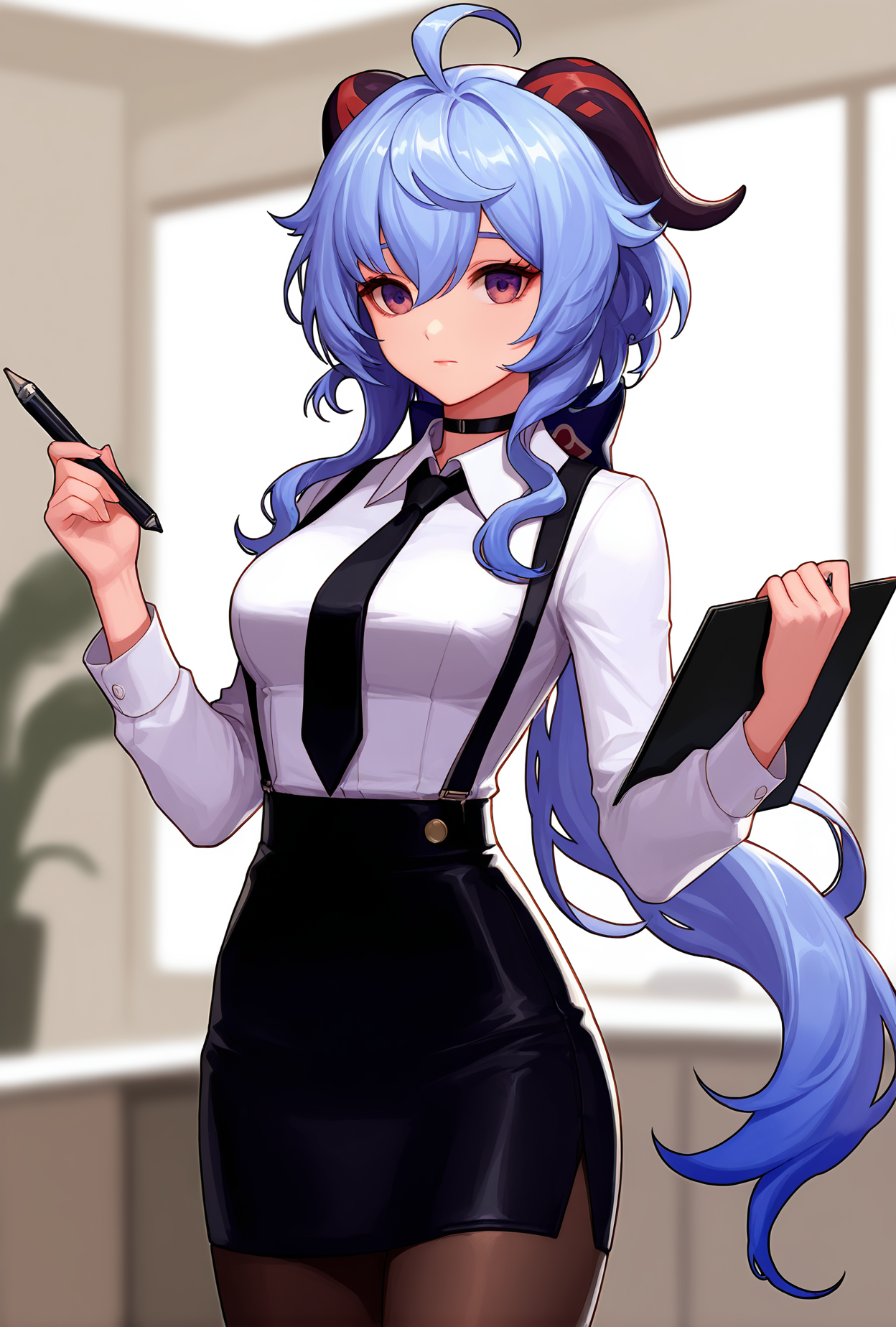 03462-3439050016-masterpiece,best quality,_lora_dnf_noob_0.8_,dnf,ganyu (genshin impact), 1girl, solo, long hair, pantyhose, horns, blue hair, sk.png